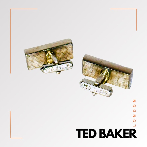 TED BAKER Men's Silver & Black Logo Cufflinks - Picture 6 of 7